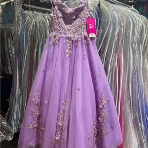 Tiffany Designs Lavender Floral Kids Dress